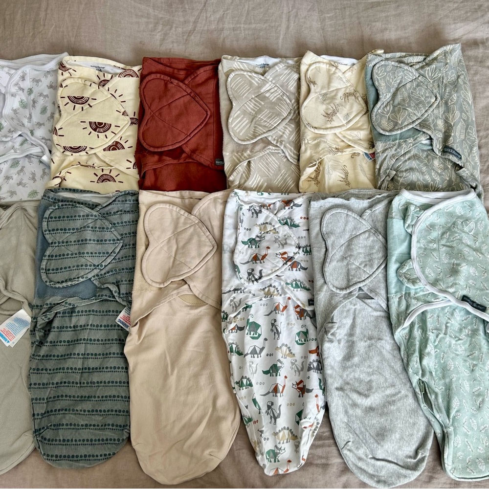 Set of 12 SwaddleMe Velcro Baby Swaddles 0-3 mo